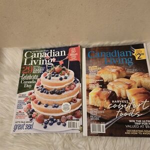 Magazine Set of 2 - Canadian Living- Celebrate Canada Day & Slow Cooker Recipes